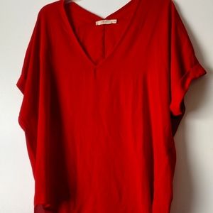 LUSH women's red drop shoulder top